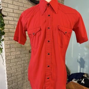 Vintage Wrangler Red Western Snap Shirt – Made in USA – Men’s M